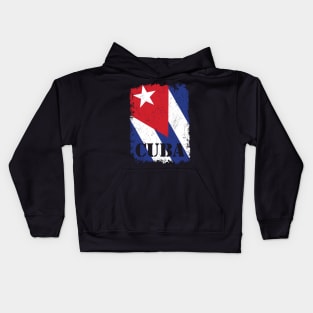 Cuban Flag With Cuba, Distressed Kids Hoodie